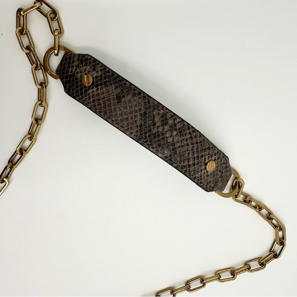 Tory Burch Amanda Snake Print Logo Clutch Crossbody - Picture 14 of 14